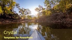  Presentation with fall lake - Beautiful slide set featuring paddling kayak on mountain lake against a low sun - horsetooth reservoir in northern colorado in fall scenery backdrop and a tawny brown colored foreground