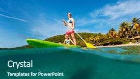  Presentation with mother board - Audience pleasing presentation theme consisting of paddling on stand up board backdrop and a ocean colored foreground