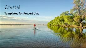  Presentation with stand - PPT theme with paddling-stand-up-paddleboard background and a light blue colored foreground