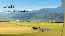  Presentation with rural road - PPT theme having chishang township taitung county taiwan background and a light blue colored foreground