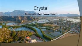  Presentation with shrimp farming - Presentation theme having paddy field - shrimp farms and limestone mountains background and a light blue colored foreground