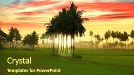  Presentation with andhra pradesh - Theme consisting of paddy fields and morning fog background and a tawny brown colored foreground