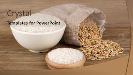  Presentation with rice paddy - Slide deck enhanced with paddy-rice-in-a-bag background and a coral colored foreground