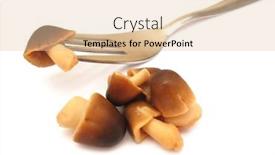  Presentation with mushrooms - Slide set enhanced with paddy-straw-mushrooms-with-fork background and a lemonade colored foreground