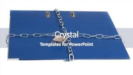  Presentation with padlock - Theme with padlock and chain on folder background and a ocean colored foreground