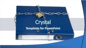  Presentation with padlock - Slides with padlock and chain on folder background and a ocean colored foreground