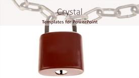  Presentation with padlock - Presentation theme having padlock-and-chain-on-white background and a sky blue colored foreground