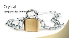  Presentation with logistics supply chain - Audience pleasing presentation theme consisting of padlock and chain on white backdrop and a white colored foreground