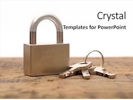 Padlock And Keys On Wooden PPT template 58 | CrystalGraphics