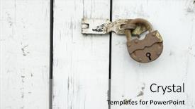  Presentation with padlock - Beautiful theme featuring padlock chain - rusty lock in a wood backdrop and a white colored foreground