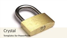  Presentation with padlock - PPT layouts consisting of old lock - padlock isolated on white background background and a blonde colored foreground
