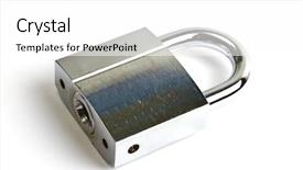  Presentation with padlock - Colorful presentation theme enhanced with padlock isolated on white background backdrop and a white colored foreground