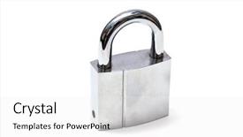  Presentation with padlock - PPT layouts having padlock isolated on white background background and a white colored foreground