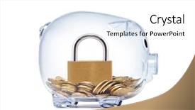  Presentation with encryption padlock and cyber - Amazing PPT layouts having padlock on money inside transparent backdrop and a white colored foreground
