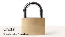  Presentation with padlock - Audience pleasing presentation theme consisting of padlock on white background backdrop and a coral colored foreground