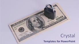  Presentation with padlock - Slide deck enhanced with padlock-with-dollar-money background and a sky blue colored foreground