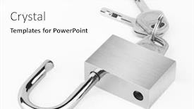  Presentation with padlock - Theme enhanced with padlock with keys isolated on white background background and a white colored foreground