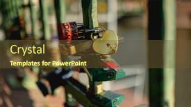  Presentation with bridge - PPT layouts having padlocks-hanging-on-tumski-bridge background and a tawny brown colored foreground