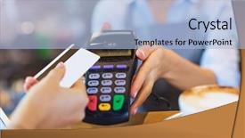  Presentation with credit card - Presentation theme consisting of pads - customer paying through credit card background and a light blue colored foreground