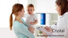  Presentation with paediatric - Slides with paediatric - medicine healthcare pediatry and people background and a coral colored foreground