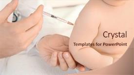  Presentation with baby doctor - Slides with paediatrics - doctor vaccinating little baby closeup background and a lemonade colored foreground