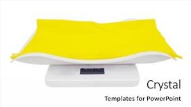  Presentation with pediatrician - Colorful presentation design enhanced with paediatrics - electronic baby scale backdrop and a white colored foreground