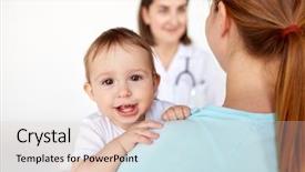  Presentation with baby doctor - Audience pleasing slides consisting of paediatrics - medicine healthcare pediatry and people backdrop and a lemonade colored foreground