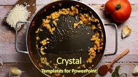  Presentation with rustic - Beautiful slide set featuring paella pan with the leftover backdrop and a tawny brown colored foreground