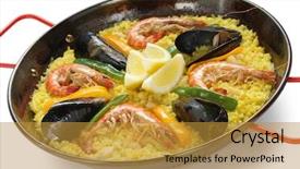  Presentation with spanish food - Amazing PPT layouts having paella rice dish spanish food backdrop and a gold colored foreground