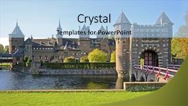  Presentation with medieval - Colorful slide deck enhanced with paesi bassi - medieval castle de haar backdrop and a  colored foreground