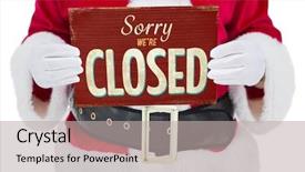  Presentation with santa - Beautiful slide deck featuring page against vintage closed sign backdrop and a light gray colored foreground