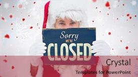  Presentation with christmas ribbon festive - Slide set having page against vintage closed sign background and a red colored foreground