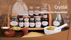  Presentation with old page - Colorful presentation theme enhanced with page and historic old pharmacy backdrop and a coral colored foreground