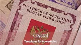  Presentation with stamps - Presentation theme having page and stamps on background background and a coral colored foreground