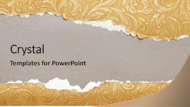  Presentation with torn paper - Slide deck enhanced with page border - torn paper - golden paper background and a light gray colored foreground