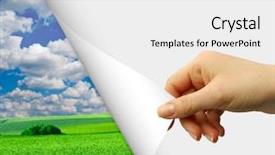  Presentation with blank - Audience pleasing theme consisting of cross roads - card blank in a hand backdrop and a white colored foreground