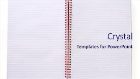  Presentation with notebook page - Colorful theme enhanced with page in a spiral bound backdrop and a sky blue colored foreground