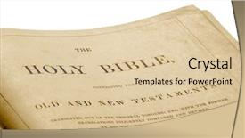 Presentation with bible prophecy - Presentation theme featuring page of an antique bible background and a lemonade colored foreground