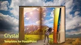  Presentation with page - Colorful presentation theme enhanced with page of large book backdrop and a tawny brown colored foreground