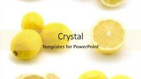  Presentation with lemons - Theme with citric acid - page of lemons isolated background and a blonde colored foreground