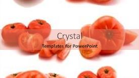  Presentation with page - Audience pleasing presentation theme consisting of page of tomatoes isolated on the white background backdrop and a coral colored foreground