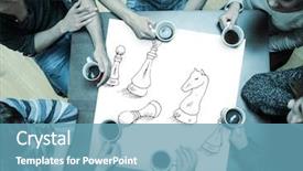  Presentation with chess pieces - Amazing presentation theme having page showing chess pieces backdrop and a teal colored foreground