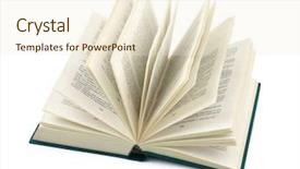  Presentation with page - Amazing presentation theme having page turn - opened book isolated on white backdrop and a cream colored foreground