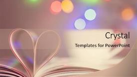  Presentation with folded heart - Beautiful theme featuring book with pages folded backdrop and a coral colored foreground