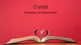  Presentation with folded heart - Theme with book with pages folded background and a red colored foreground