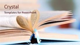  Presentation with heart book - Presentation featuring pages of book curved background and a lemonade colored foreground