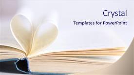 Presentation with heart book - PPT layouts enhanced with pages of book curved background and a sky blue colored foreground