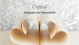  Presentation with heart book - Slide deck consisting of pages-of-open-book-rolled background and a white colored foreground