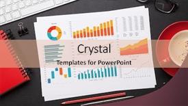  Presentation with report - Beautiful PPT theme featuring paging - office workplace table with report backdrop and a coral colored foreground