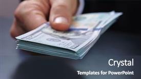  Presentation with money - Slide set having paid - businessman with money background and a ocean colored foreground